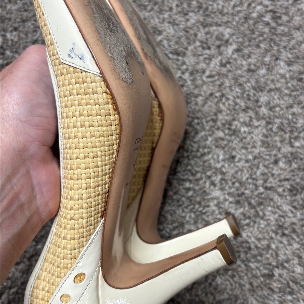 PRADA woven rattan heels designer pumps Sz 40 - Picture 8 of 12